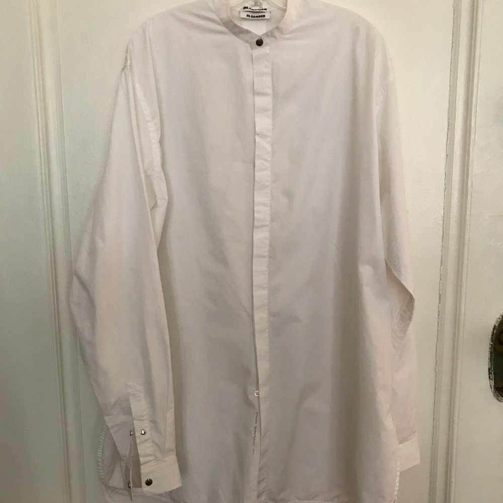 Jil Sander oversize mandarin collar shirt